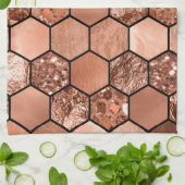 Linge De Cuisine Hexaglam rose d'or (Plié)