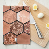 Linge De Cuisine Hexaglam rose d'or (Quart Plié)