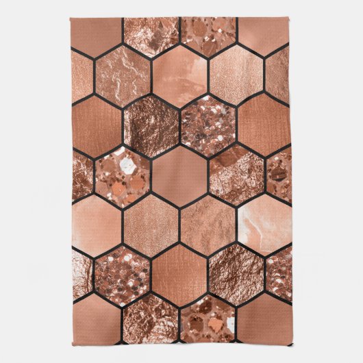 Linge De Cuisine Hexaglam rose d'or (Vertical)