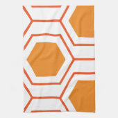 Linge De Cuisine Hexagon abstract geometrical pattern en orange et (Vertical)