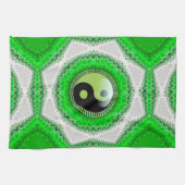 Linge De Cuisine Hexagon blanc vert tourbillon YinYang tissu de cui (Horizontal)