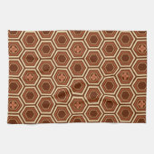 Linge De Cuisine Hexagonal Kimono Imprimer, Brown et beige (Horizontal)