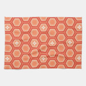 Linge De Cuisine Hexagonal Kimono Print, Mandarin Orange (Horizontal)
