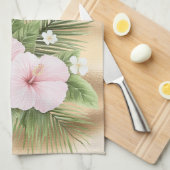 Linge De Cuisine Hibiscus bleu tropical (Quart Plié)