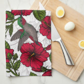 Linge De Cuisine Hibiscus et colibris (Quart Plié)