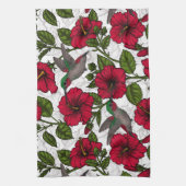 Linge De Cuisine Hibiscus et colibris (Vertical)