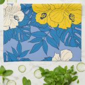 Linge De Cuisine Hibiscus fleurs et feuilles (Plié)