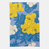 Linge De Cuisine Hibiscus fleurs et feuilles (Vertical)