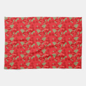 Linge De Cuisine Hibiscus Flowers Red Tropical Pattern (Horizontal)