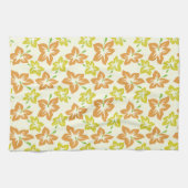 Linge De Cuisine Hibiscus Jaune, Hibiscus Orange, Modèle Floral (Horizontal)