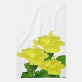 Linge De Cuisine Hibiscus jaune tropical d'été sur blanc (Vertical)