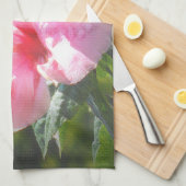 Linge De Cuisine Hibiscus rose (Quart Plié)