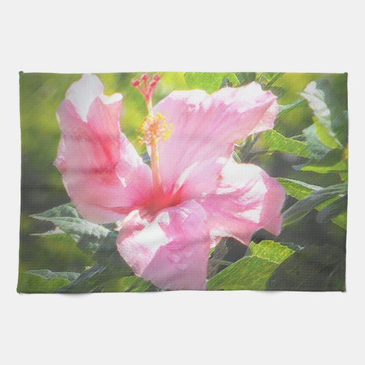 Linge De Cuisine Hibiscus rose (Horizontal)