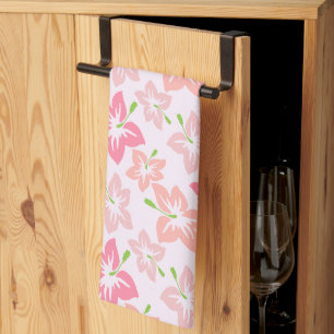 Linge De Cuisine Hibiscus Rose, Fleurs Roses, Motif De Fleurs