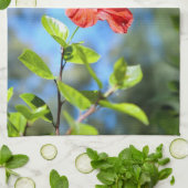 Linge De Cuisine Hibiscus rouge (Plié)