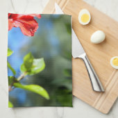 Linge De Cuisine Hibiscus rouge (Quart Plié)