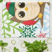Linge De Cuisine Hibou de Noël (Plié)
