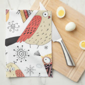 Linge De Cuisine Hibou drôle de texture (Quart Plié)