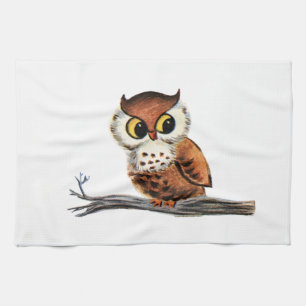 Linge De Cuisine Hibou vintage