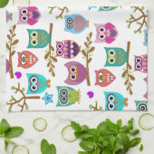 Linge De Cuisine hiboux heureux (Plié)
