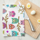 Linge De Cuisine hiboux heureux (Quart Plié)