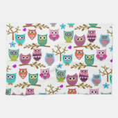 Linge De Cuisine hiboux heureux (Horizontal)