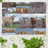 Linge De Cuisine Highland Cow Photo Collage, (Plié)