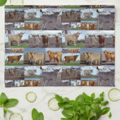 Linge De Cuisine Highland Cow Photo Collage, (Plié)