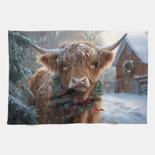 Linge De Cuisine Highland Cow Rustic Barnyard Noël