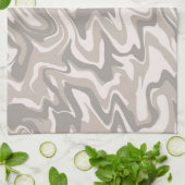 Linge De Cuisine Hippie les années 70 Gris Marbre Liquide Swirl Boh (Plié)