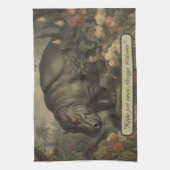 Linge De Cuisine Hippo botanique vintage, personnalisable (Vertical)