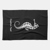 Linge De Cuisine Hippocampe blanc (Horizontal)