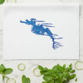 Linge De Cuisine Hippocampe bleu (Plié)