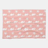 Linge De Cuisine Hippocampe et étoiles de mer - Corail clair rose (Horizontal)