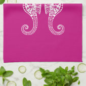 Linge De Cuisine Hippocampe-Hawaï-pêcheur Coeur rose (Plié)