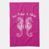 Linge De Cuisine Hippocampe-Hawaï-pêcheur Coeur rose (Vertical)