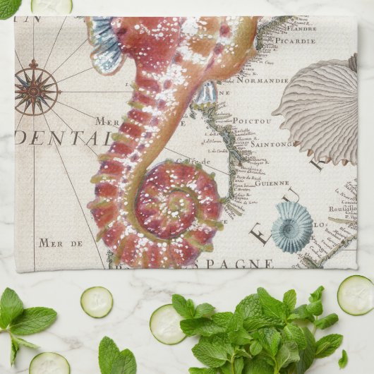 Linge De Cuisine Hippocampe minable (Plié)