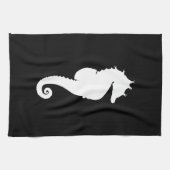 Linge De Cuisine Hippocampe noir et blanc (Horizontal)