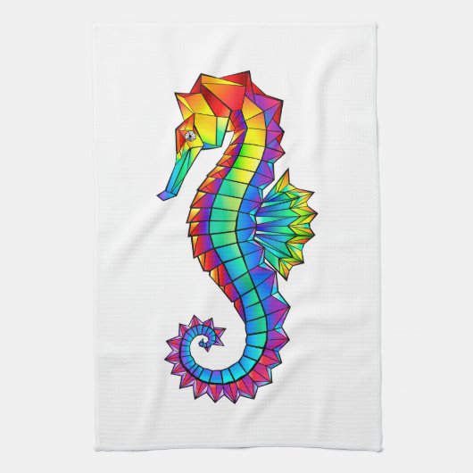 Linge De Cuisine Hippocampe polygonal arc-en-ciel (Vertical)