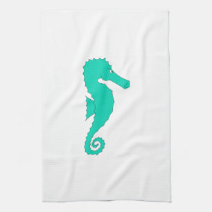 Linge De Cuisine Hippocampe turquoise