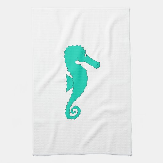 Linge De Cuisine Hippocampe turquoise (Vertical)