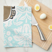 Linge De Cuisine Hippopotame mignon ; Teal (Quart Plié)