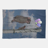 Linge De Cuisine Hippopotame volant (Horizontal)