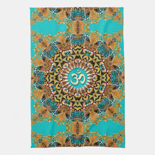 Linge De Cuisine Hippy Goa Psychedelic Batik OM Cloche Bannière (Vertical)