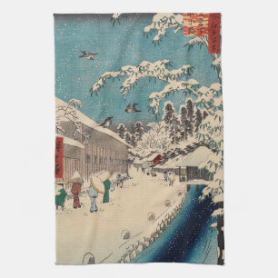 Linge De Cuisine Hiroshige hiver paysage Japon pays
