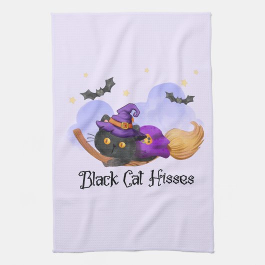 Linge De Cuisine Hisses de chats noirs (Vertical)