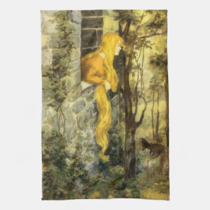 Linge De Cuisine Histoire de princesse vintage, Raiponce aux longs