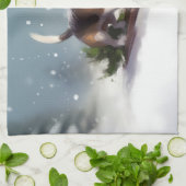 Linge De Cuisine hiver de neige de Noël beagle (Plié)