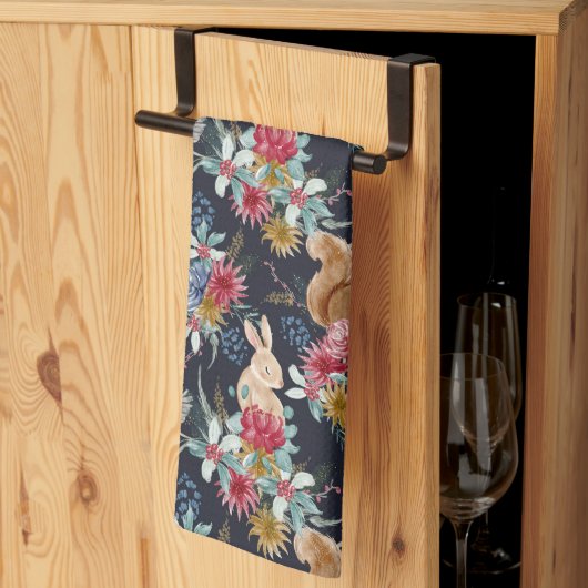 Linge De Cuisine Hiver Merveilles Bois Animaux Noël (Pliage en tiers)