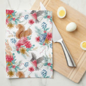 Linge De Cuisine Hiver Merveilles Bois Animaux Noël (Quart Plié)